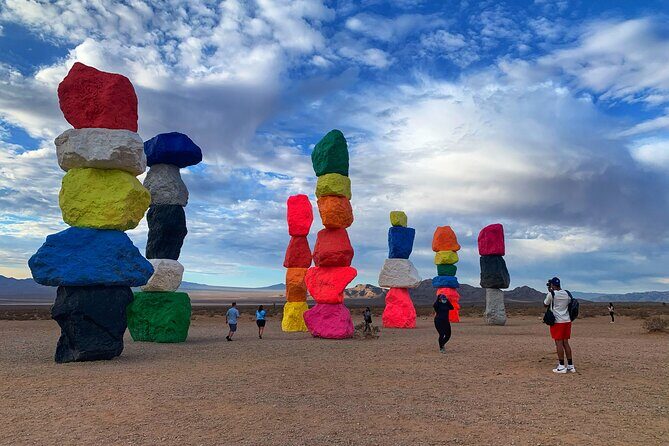 Hoover Dam Walk-On-Top Tour w/ Seven Magic Mountains & Vegas Sign - Seven Magic Mountains: desert art with real photo time