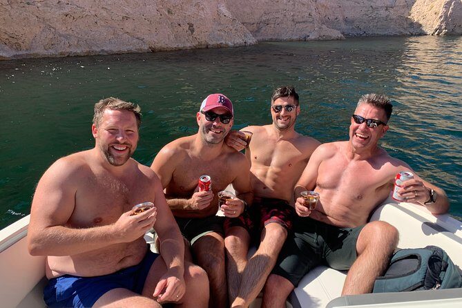 VIP Ultimate Speed Boats and Machine Gun Shooting Adventure with Hoover Dam - Swimming, cliff jumps, and the onboard drinks setup